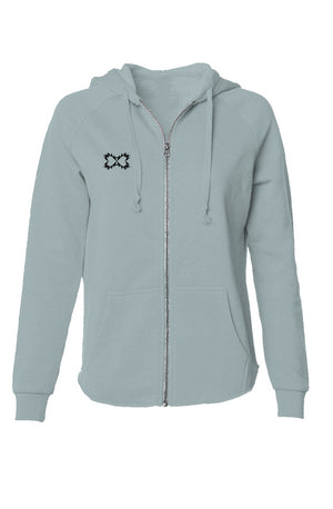 Womens Lightweight Wash Zip Hoodie